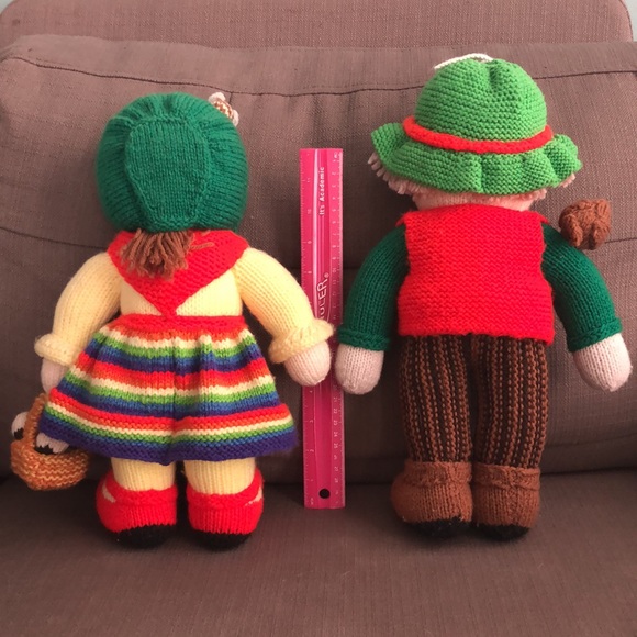 Hand Made Knit Scarecrow & Farm Girl Doll 16” designed by Jean Greenhowe - Picture 8 of 10